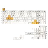 Mechanische Tastatur mit 108 Tasten, 1 Set Tastenkappen, weiß-gelb, Farbton: Sub-schwarzer Druck, dickes PBT für mechanische Tastaturen mit 108 Tasten (Farbe: 96)