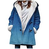 Wintermantel Damen Langarm Baumwolljacke Winterjacke Dickere Übergröße Kapuzenjacke Damen Oversize Mäntel Plüschjacke Kapuzenjacke Windjack