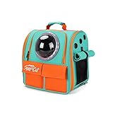 Galatée Katzen Rucksack Träger, Haustier Rucksack Blasen Rucksack, Katzen Tragen, Raumkapsel Haustier Rucksack Belüften, Hunde Reise Rucksack Träger Für Kleine Hunde(Orange)