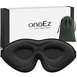 3D Schlafmaske für Herren und Frauen, onaEz 2022 Verbesserte Total Licht blockierendes Augenmaske, 12mm Vertiefte Augenhöhlen & erhöhen Nasenpads, Schlafbrille aus Seide für Reisen, Nickerchen, Yog