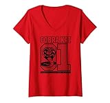 Damen Cobra Kai Sportlich 01 Logo T-Shirt mit V