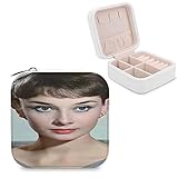 Audrey Hepburn stellt das Wandbild aus der Vergangenheit nach, Schmuckkästchen, PU-Leder, klein, tragbar, Reise-E