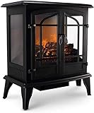 Moderner 1400W Vintage Winter Elektroherd Heizung Kamin 25-Zoll 3D Flamme Holzofen Firebox