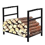 BNFD Schwerlast-Brennholzregal im Freien, Metall-Holz-Lagerlog-Rack-Halter Vintage-Feuerholz-Stapler-Ständer, für Kamin-Patio-Deck
