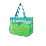 KINGDISEN Strandtasche aus Netzstoff, große Tragetasche für Pool, Fitnessstudio, Lebensmittel, Schultertasche, für Reisen, Strand, Fitnessstudio, Schwimmen, Grün , Larg