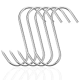 5 Stück Fleischerhaken aus Edelstahl S-Haken Wursthaken Rostfrei Räucherhaken Metzgerhaken 12.5cm x 4mm für Fleisch unter 10 kg