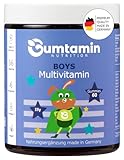 Gumtamin Boys Multivitamin Gummibärchen für Kinder - 18 essentielle Vitamine & Mineralstoffe mit Omega 3 - vegan - 60 leckere Vitamin Gummies - Kids Multi Alternative zu Tabletten und Kap