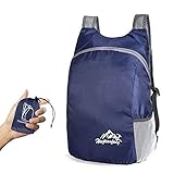 Faltbarer Rucksack,Unisex Leichter Tagesrucksack, Praktischer Faltbarer Backpack,Reiserucksack Wasserdicht für Wandern Fahrrad Camping Reisen Damen H