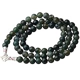 J.Memi's Buddha Perlenkette Achat Stein Anhänger Mala Gebetskette Meditation Buddhistische Handgefertigt Schmuck Geschenk,8mm,75cm/29.52