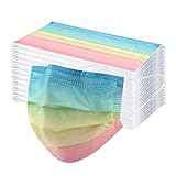 cinnamou 50 Stücke Einweg Erwachsene Mund und Nasenschutz, 3 lagig Mund-Nasen-Schutz,Bright Colors Exquisiter Druck Atmungsaktiv Halstuch Schals für Erwachsene (Glänzend-rot, Einheitsgröße)