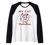 Funny My Cat Is My Valentine Cat Lover Herz Valentinstag Rag