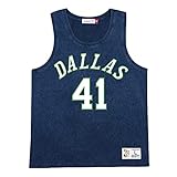 Mitchell & Ness NBA Acid Wash Tank Top - Dallas Mavericks, D. Nowitzki, Navy