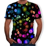 T-Shirt Bluse T-Shirt Herren 3D Printed Lustige Rundhalsausschnitt Kurze Ärmel Fashion (L,2mehrfarbig)