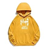 Frauen Hoodie Strange Things Gedruckt Hoodies Frauen Fleece Langarm Lose Sweatshirt mit Hut Mädchen Pullover Herbst Winter Gr. M, Orang