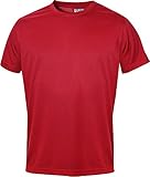 Clique Herren Funktions T-Shirt aus Polyester T-Shirt für den Sport, perforiert und feuchtigkeitsabführend in 10 Farben S M L XL XXL XXXL XXXXL (Rot, XXL) von noTrash2003®