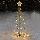 Asarly Solar Weihnachtsbaum Pfahllichter LED Weihnachtsbaum Spiral Lichterketten Weihnachtsdekoration für Garten und R