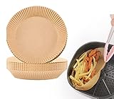 Air Fryer Einweg-Papier-Liner, Antihaft-Einweg-Air Fryer-Liner, Air Fryer Pergamentpapier, runde Papierbackofen-Liner für Bratpfanne, Backofen, Mikrowelle und Heißluftfritteuse (50pcs,20CM/7.9in)