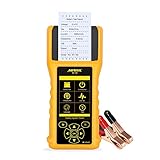 AUTOOL BT-760 12V / 24V Autobatterie Tester 20-2500 DIN Batterietester Analysator Diagnosewerkzeug mit Eingebautem Thermodrucker und Großem Buntem Display