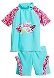 Playshoes Baby-Mädchen Uv-schutz Bade-set Flamingo Badebekleidungsset, Türkis (Türkis 15), 86/92