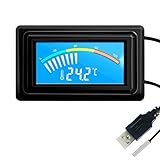 KETOTEK Digital Thermometer USB mit NTC Wasserdichte Sonde Temperatursensor DC 5V-25V LCD Temperaturmesser für PC Computer Aquarium Autos -50℃~110℃ 12V 24V