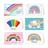 Grußkarten Regenbogen danken Ihnen Grußkarte mit Umschlägen Holiday Party Leere Nachricht Karte for Hochzeitsfestpostkarte 6 Sets 3D-Geburtstagsk