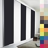 Schiebegardinen nach Maß, hochqualitative Wertarbeit, alle Größen verfügbar, Maßanfertigung, Schiebevorhang, Raumteiler, Flächenvorhang, Blickdicht (245cm Höhe x 80cm Breite/Schwarz)
