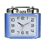 Fengshop Wecker Ringing Wecker Batteriebetriebene Ultra-ruhige und Nachtlicht Retro-Uhr Kreative Persönlichkeit Nicht tickende Studentenschlafzimmer stilles Bettuhr Tischuhr (Color : A)