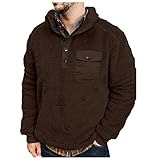 Pullover Herren Kapuzenpullover Hoodie Herren Sweatshirt Pullover Rundhals Plüsch Hoodie Teddy-Fleece Pullover mit Taschen Männer Fuzzy Pullover Hoodie Langarm Sport Oberbekleidung Mit F