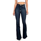 ZHISHIMEIM Schlaghose Jeans Damen High Waist Enger Schnitt Stretch Freizeithose Outdoor Trekking Jogging Sporthose Cargohose Große Größen Moderne Günstig