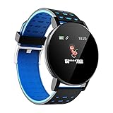 Aunye Smartwatch Herren Damen Uhren Fitness Armbanduhr, 1,3 Zoll Armbanduhr mit personalisiertem Bildschirm,Musiksteuerung, Herzfrequenz,Schrittzähler,Kalorien,Tracker Uhr für iOS und Android (Blau)