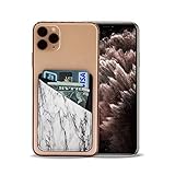 Handy-Kartenhalter, Weiß Marmor, zum Aufkleben, für Ausweise, Kreditkarten, Brieftasche, Handytasche, Sleeve Pocket für iPhone, Android und alle Smartp