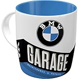 Nostalgic-Art Retro Kaffee-Becher - BMW - Garage, Große Lizenz-Tasse mit BMW-Motiv, Vintage Geschenk-Idee für BMW Zubehör Fans, 330