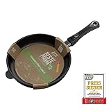 EatSmarter! Sonder-Edition 'Die Pfanne fürs Leben' by AMT, Ø 28 cm, 5 cm hoch, abnehmbarer Stiel, nachhaltig und klimafreundlich, Wiederbeschichtung möglich, AMZN-ESO-528-PFL-AS
