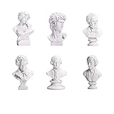 Mini-Statuen aus Gips, berühmte Skulptur, Gipsbüste, Portraits, Basteln, Desktop-Ornament, Heimdekoration, tolle Musik, 6 Stück