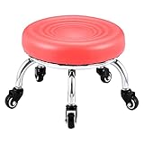 Drehbarer Pedikürehocker Drehhocker mit Rollen,Runder niedriger Hocker 360° Drehsitz Tritthocker,360° Rollhocker auf Rollen Home Office Fitness runder Rollsitz-R