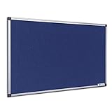 Filz-Pinnwand mit Aluminium-Rahmen Filztafel Moderationstafel in verschiedenen Farben & Größen (150 x 120 cm, Blau)