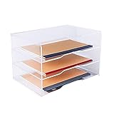 GQSJYM A4 Acryl Schreibtisch-Aktenregal, 3-lagig, 4-lagig, 5-lagig, 6-lagig, transparentes Tisch-Aufbewahrungsregal (Farbe: transparent, Größe: 31,5 x 22,5 x 20,5 cm)