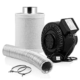 Zelsius Grow Set Premium | Ø 100 mm | 345 m³/h Rohrlüfter + 340 m³/h Aktivkohlefilter + 10 m Alu-Flexschlauch für Growbox Homegrow Gewächshaus Grow Z