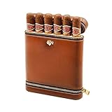 yaohuishanghang Zigarrenetui Zigarre Fall Reise echtes Leder Humidor Cedar Holz ausgekleidet mit Befeuchter Tragbarer Leichtgewichtler Cigar Box Geschenk-Set Zigarrengeschenke für M
