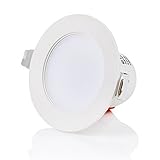 sweet led® Flaches Design IP44 5W 480 Lumen LED Einbaustrahler Flach | Warmweiß - Kaltweiß Flach | 230V | Rund | Bad Einbauspots Einbauleuchten Badleuchten (3000K)