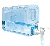 Wasserspender für Kühlschrank. 4,2 Liter. Wiederverwendbare PETG-Plastikflasche mit Wasserhahn. Wasser, Getränke, Cocktails. Für Strände, Camping, Bü