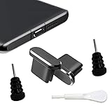 2 Paar USB C Staubschutzstecker aus Metall, Typ C Ladeanschluss, Schutzkappen für Samsung Galaxy S20, Note 20, alle Typ-C-Geräte & 3,5 mm Kopfhö