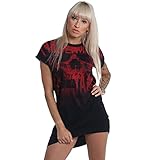 Yakuza Damen Dark Skull T-Shirt Kleid, Parisian Night, XL