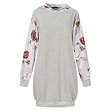 Pianshanzi Damen Weihnachtspullover Kleid Hoodie Langarm Sweatshirts Kapuzenpullover Tops Mini Pullover Kleid Weihnachtskleid Weihnachten Blusenkleider Herbst Winter Schmaler Rock R