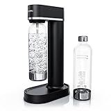 Arendo - Wassersprudler 850 ml – inkl. 2X 850 ml Wasserflaschen - BPA-frei – Sprudler fein dosierbar – kompatibel mit 60 l CO2 Zylindern - schw