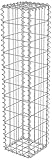 Defacto Gabionen-Steinsäule Eckig Dekorative Gabionensäule für den Außenbereich, 25x25x120