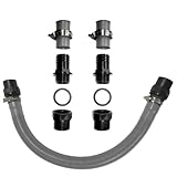 AMUR REGENTONNENVERBINDER für REGENTONNE und REGENFASS, REGENTONNEN-VERBINDUNGSSET für REGENWASSERTANK mit VERBINDUNGSSCHLAUCH in grau/braun und WANDDURCHFÜHRUNG (ca. 32mm= 5/4 Zoll) (Grau)