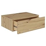 CARO-Möbel Wandregal Anne hängende Nachtkommode Wandboard Nachttisch mit 1 Schublade schwebend, grifflose,