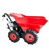 BRAST Benzin Muldenkipper Mini-Dumper Motor-Schubkarre Dumper Radlader 4,8kw/6,5PS Allradantrieb 300 kg Trag