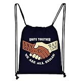 Sag nein zum Rassismus Sport Rucksack Kordelzug Tasche Anti-Rassendiskriminierung Collage Leichte Fitness Rucksack Aufbewahrungstasche Yoga Tasche Kordelzug Kordelzug T